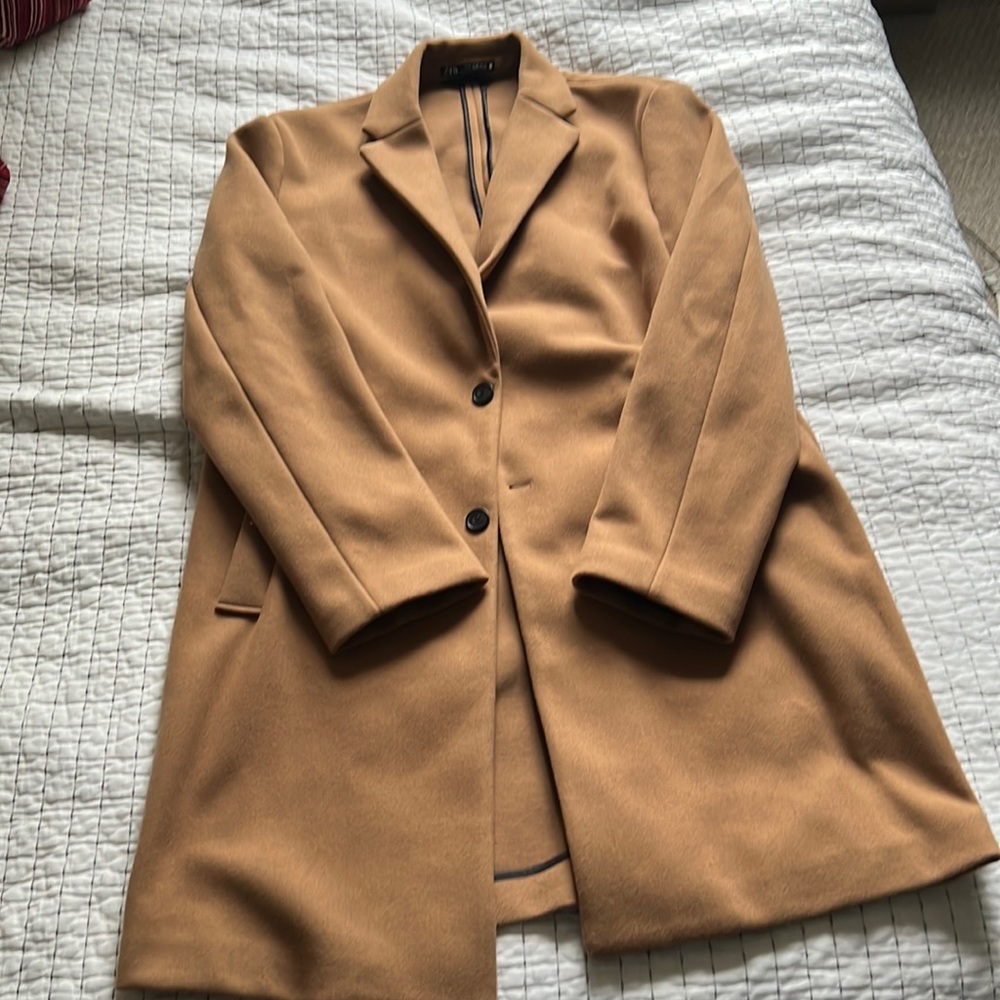 Mens Wool Pea Coat! Tan Brown Color
